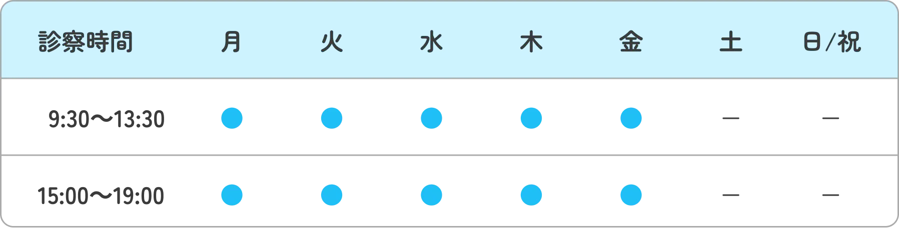 診療時間表